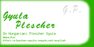gyula plescher business card